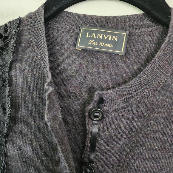 RARE Lanvin Wool Button Up Cardigan "Les 10 Ans" Commemorative Label Size XS - Picture 4 of 9